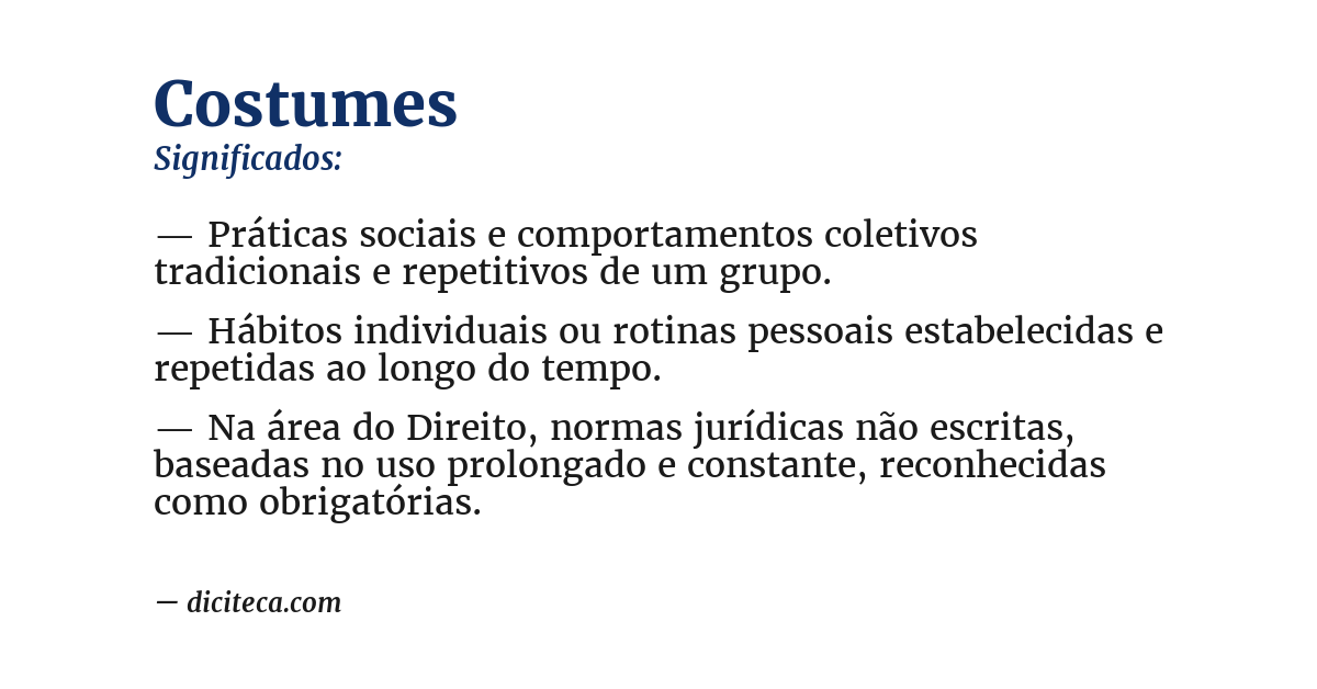 Significado de costumes
