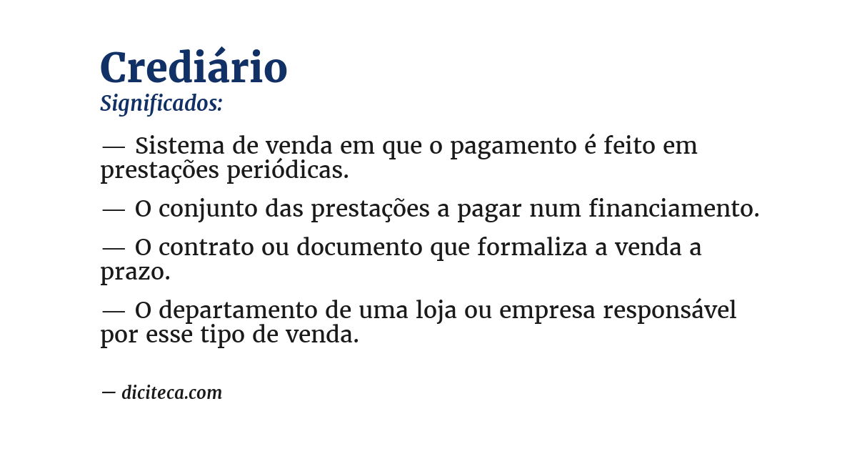 Significado de crediário