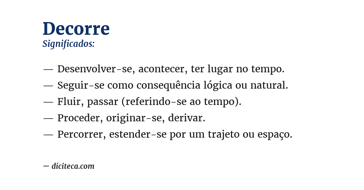 Significado de decorre