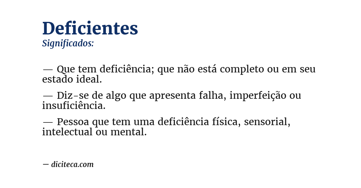 Significado de deficientes