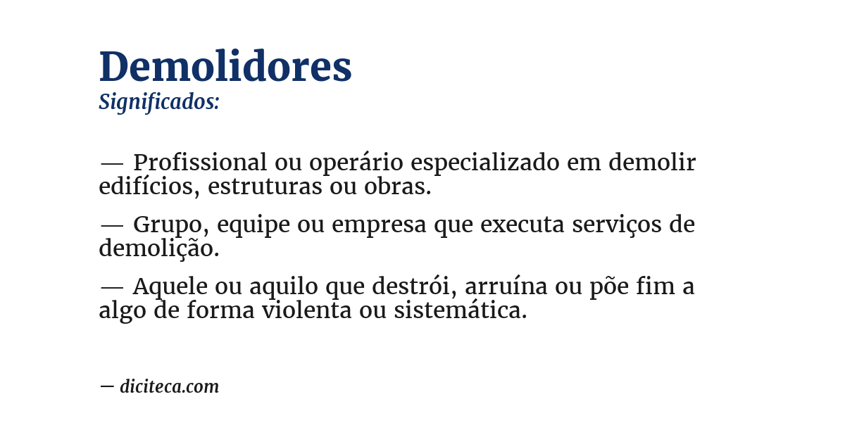 Significado de demolidores