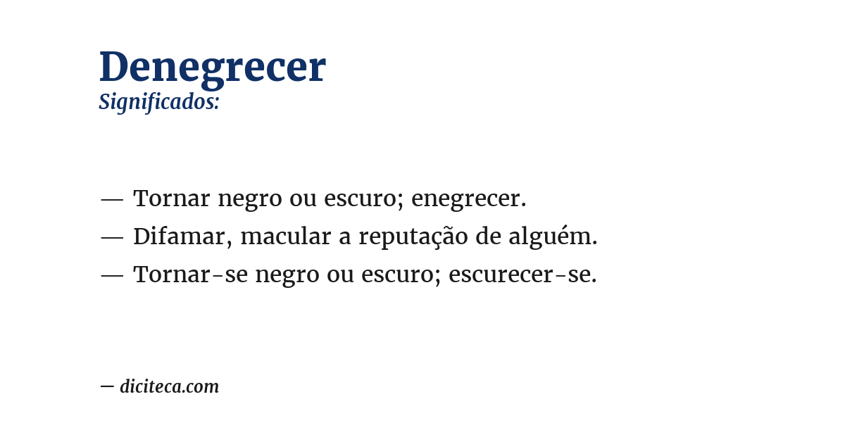 Significado de denegrecer