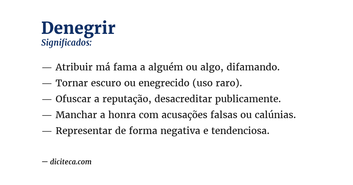 Significado de denegrir