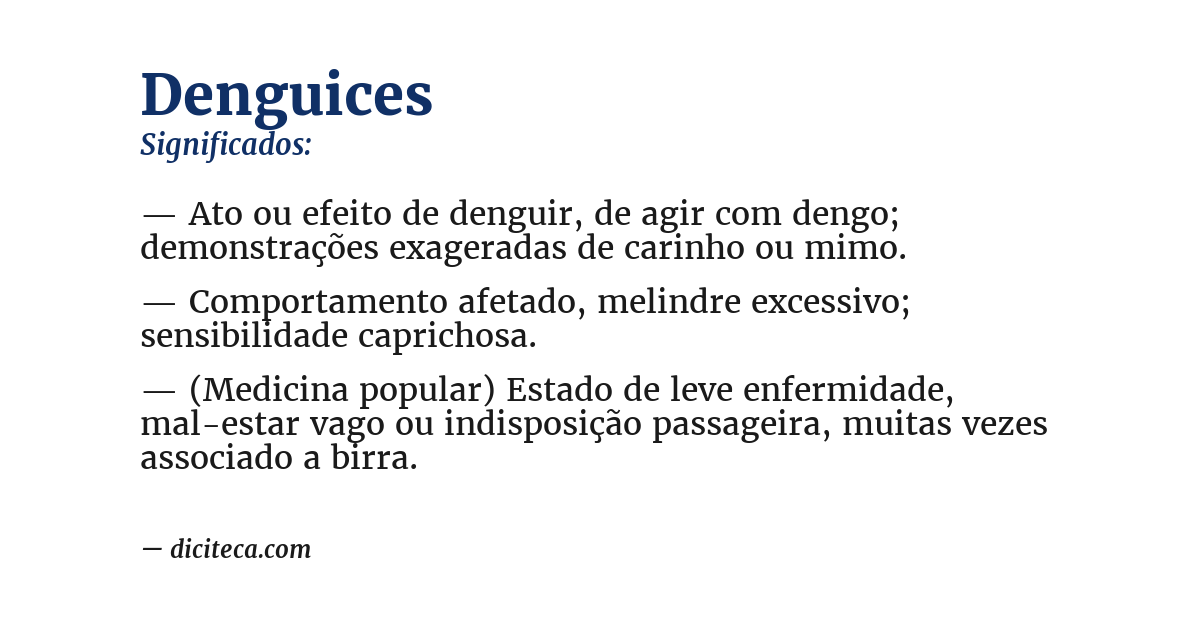 Significado de denguices