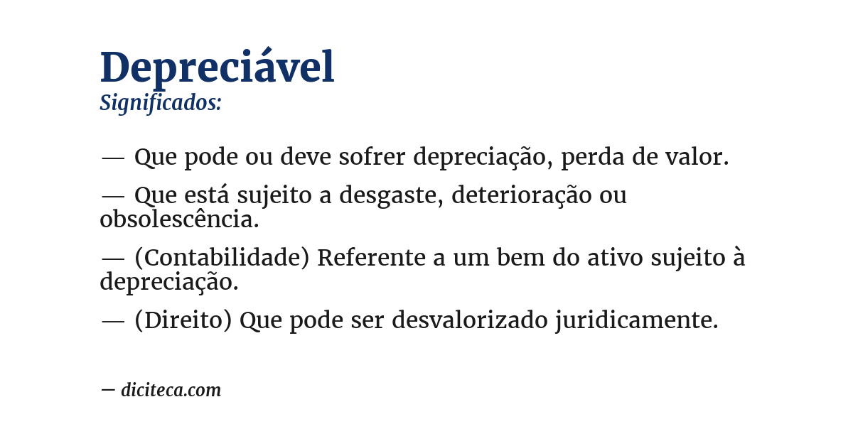 Significado de depreciável