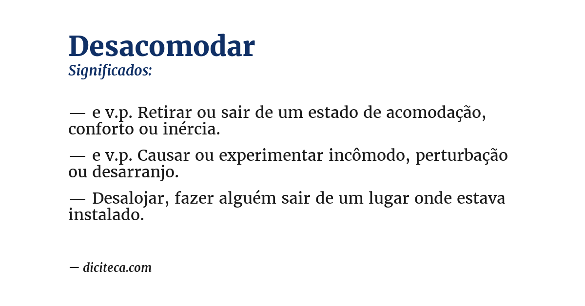 Significado de desacomodar
