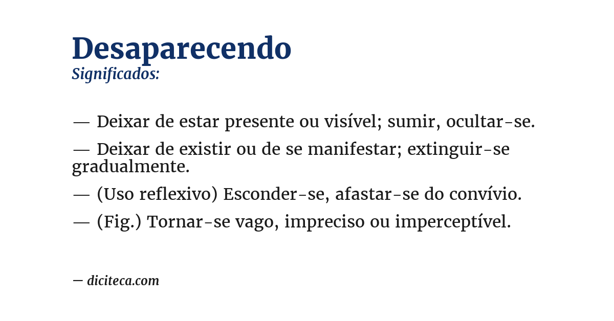 Significado de desaparecendo