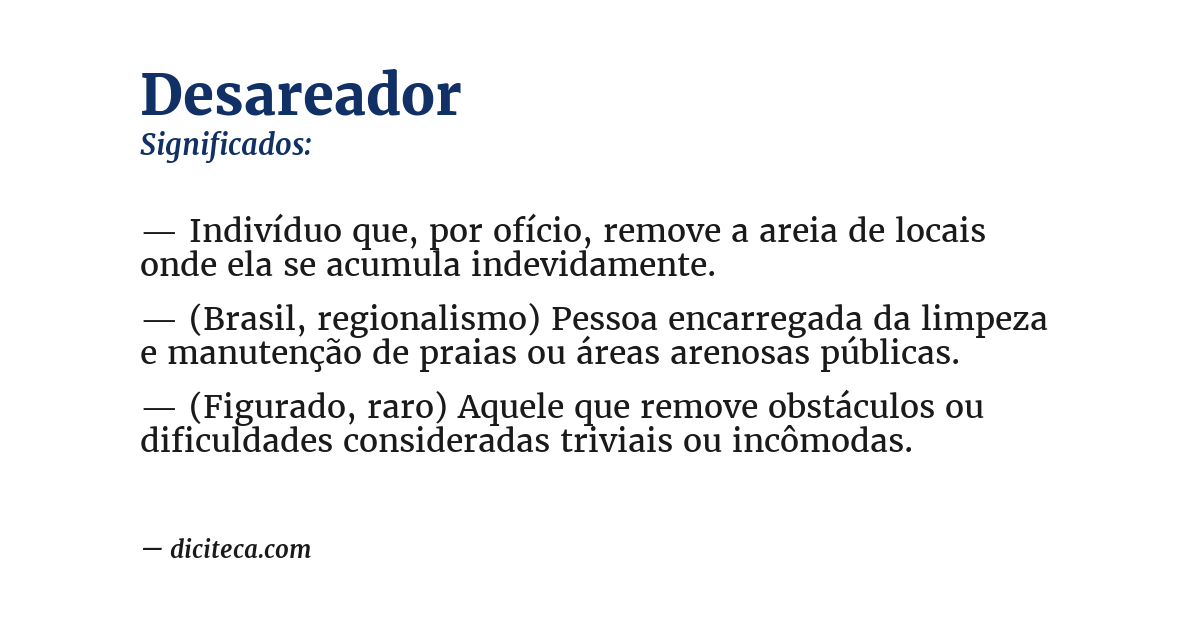 Significado de desareador