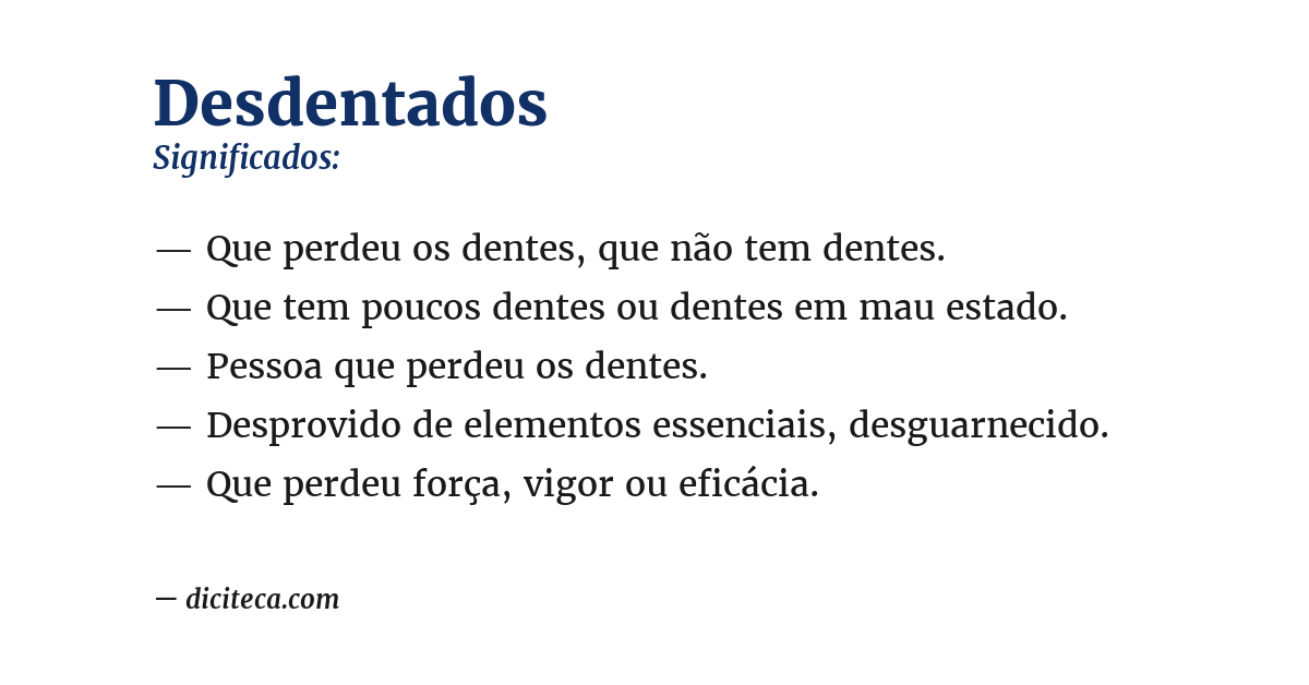 Significado de desdentados