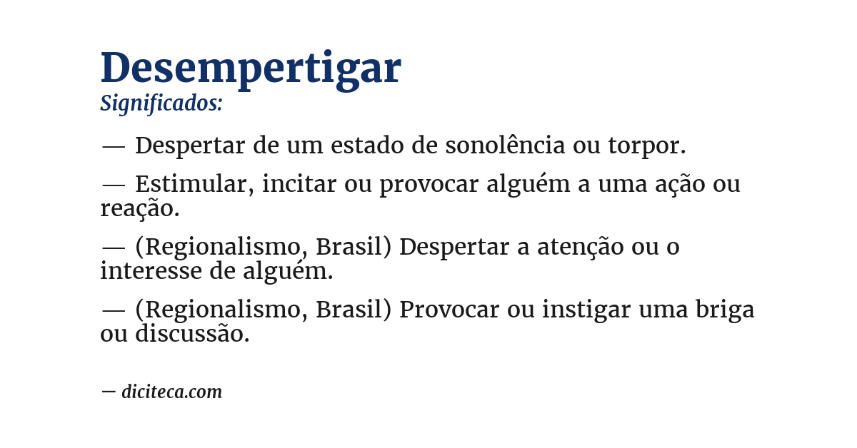 Significado de desempertigar