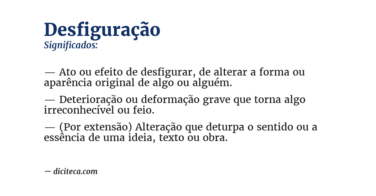 Significado de desfiguração