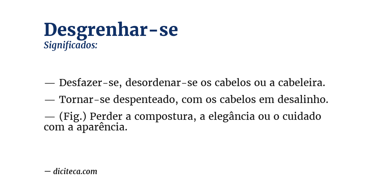 Significado de desgrenhar-se