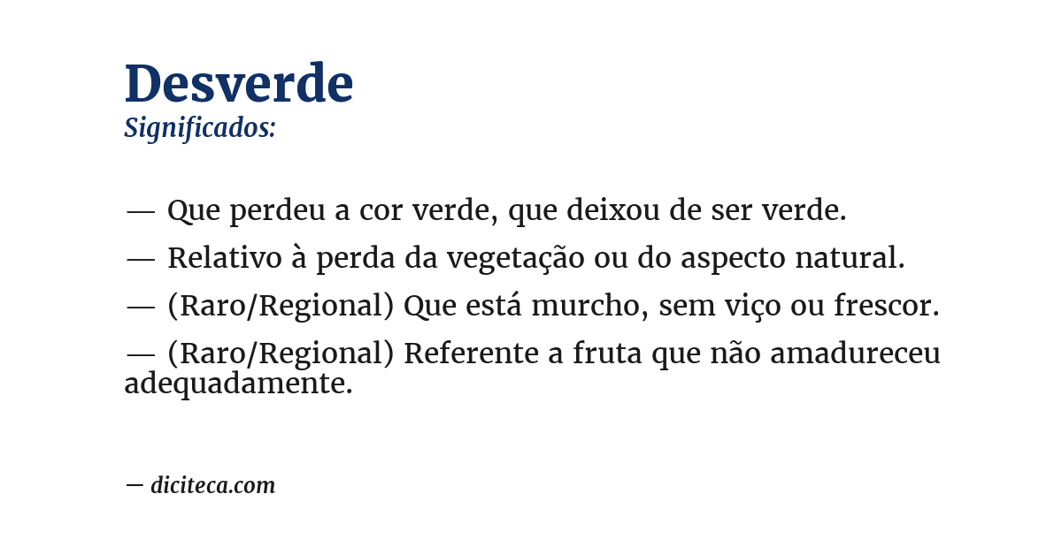 Significado de desverde