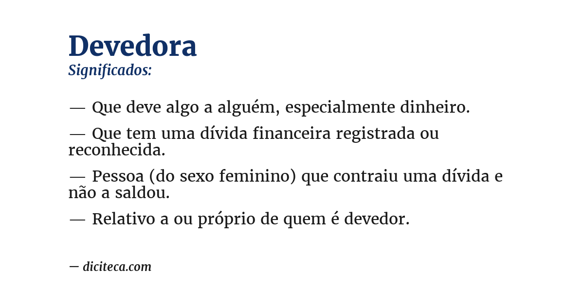 Significado de devedora
