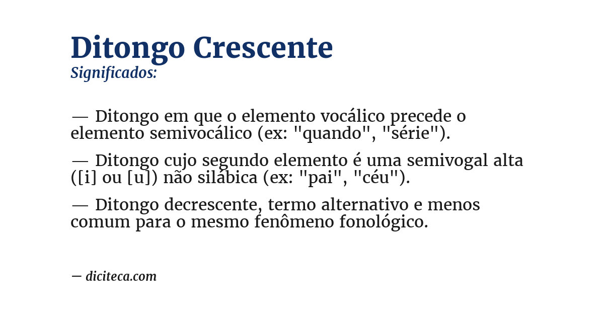 Significado de ditongo crescente