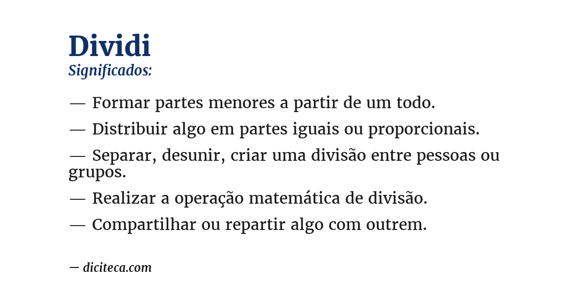 Significado de dividi