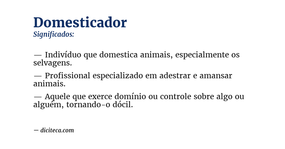 Significado de domesticador