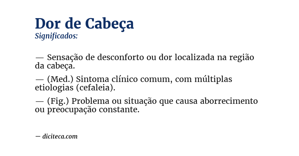 Significado de dor de cabeça