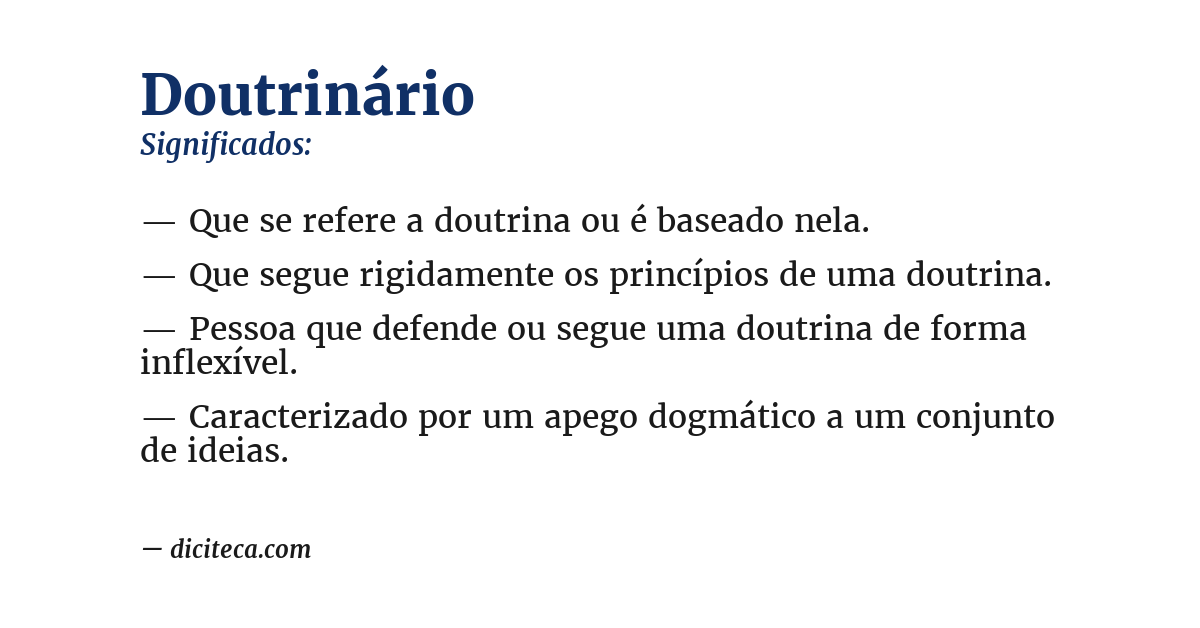 Significado de doutrinário