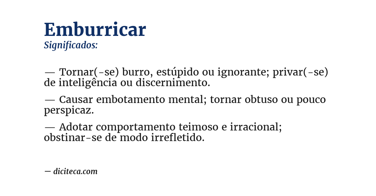 Significado de emburricar