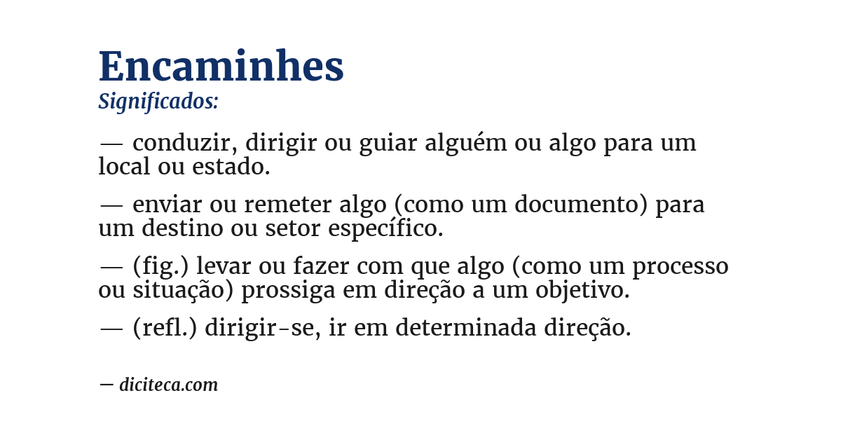 Significado de encaminhes