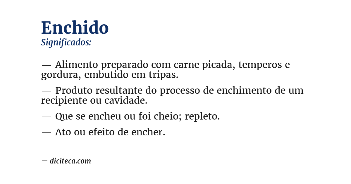 Significado de enchido