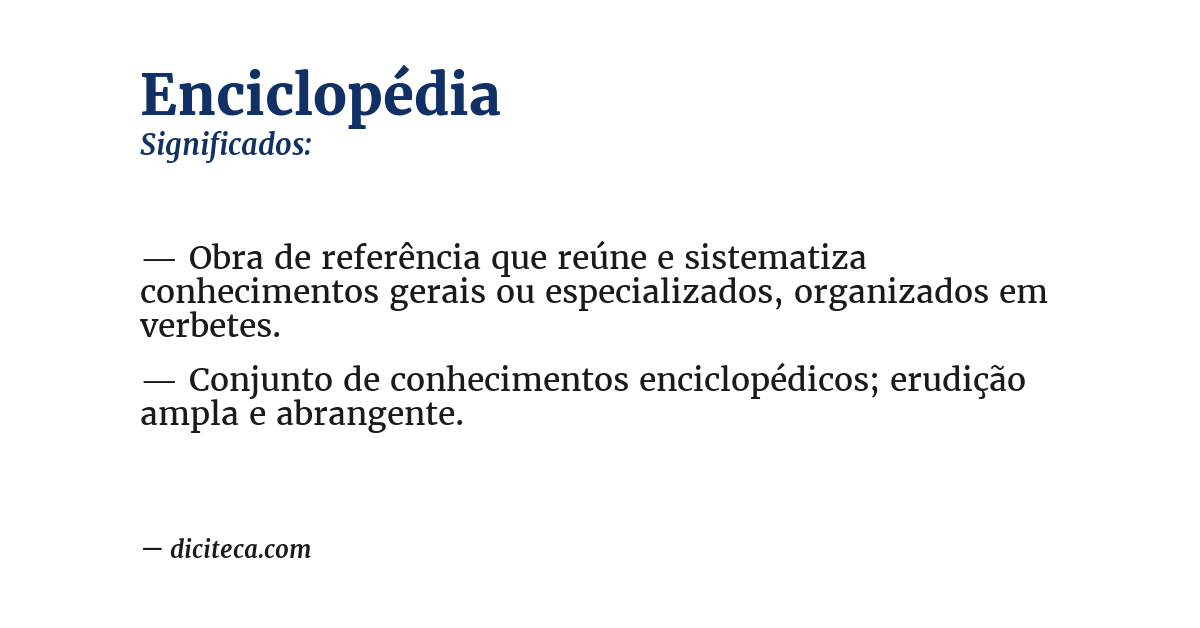 Significado de enciclopédia