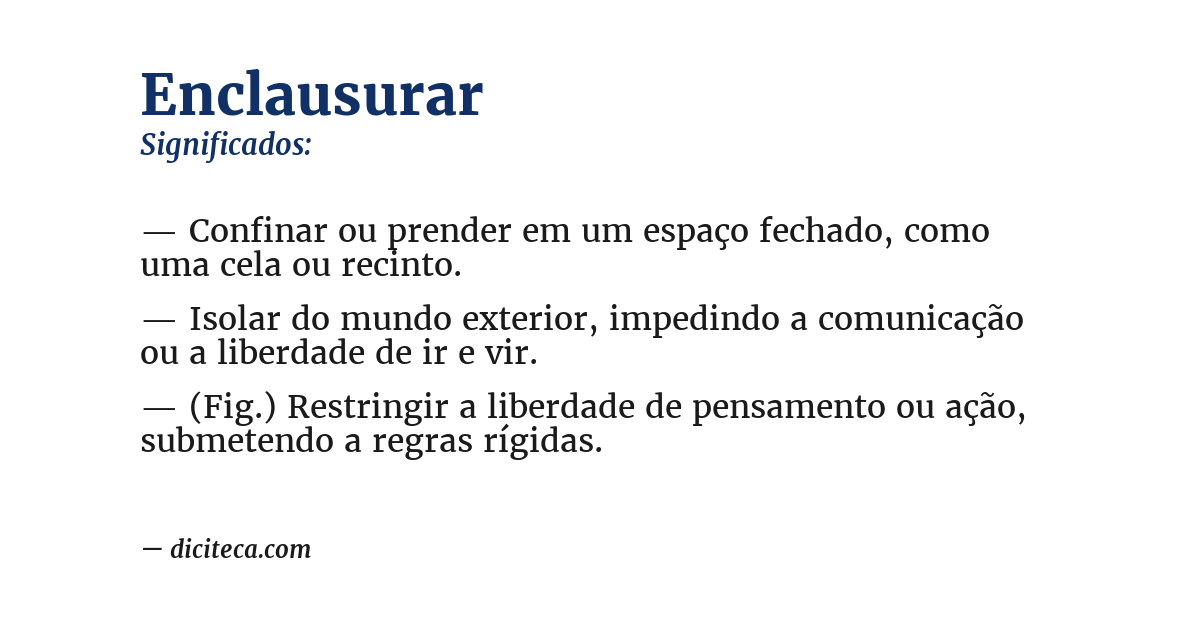 Significado de enclausurar