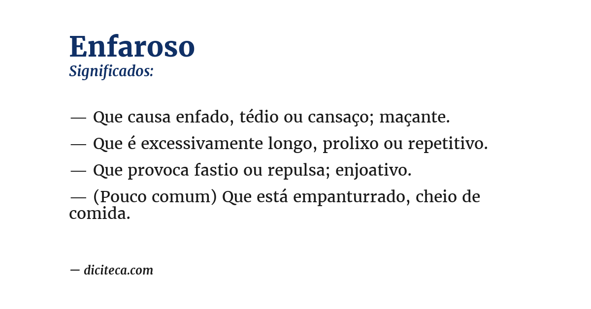 Significado de enfaroso