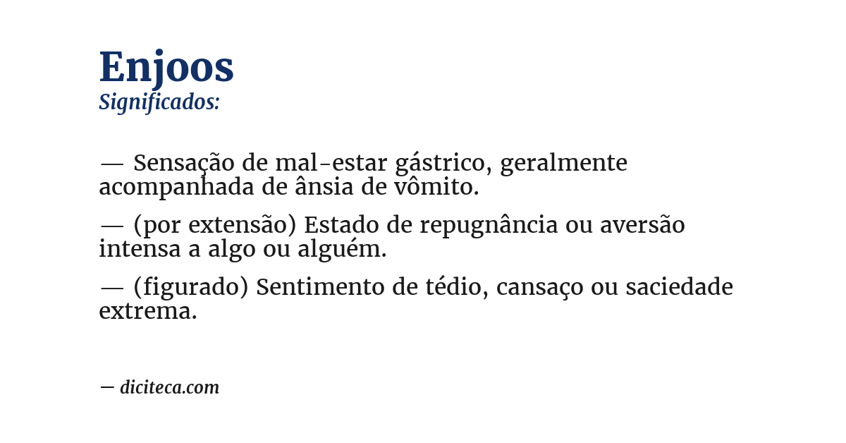 Significado de enjoos