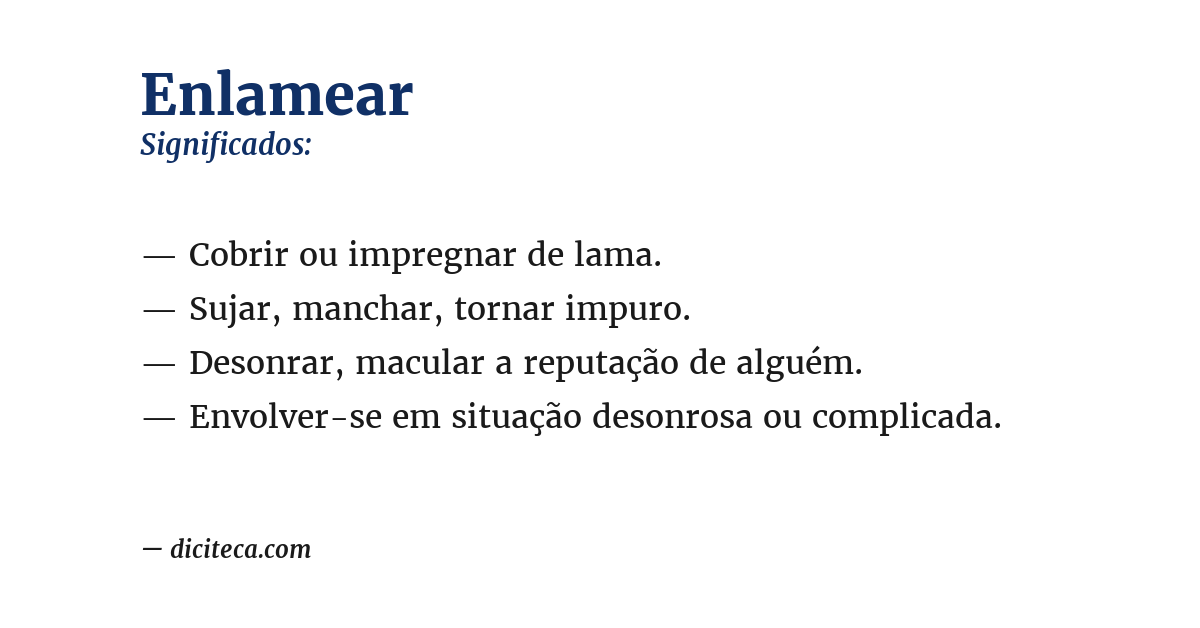 Significado de enlamear