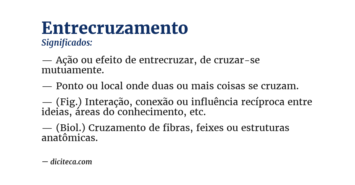 Significado de entrecruzamento