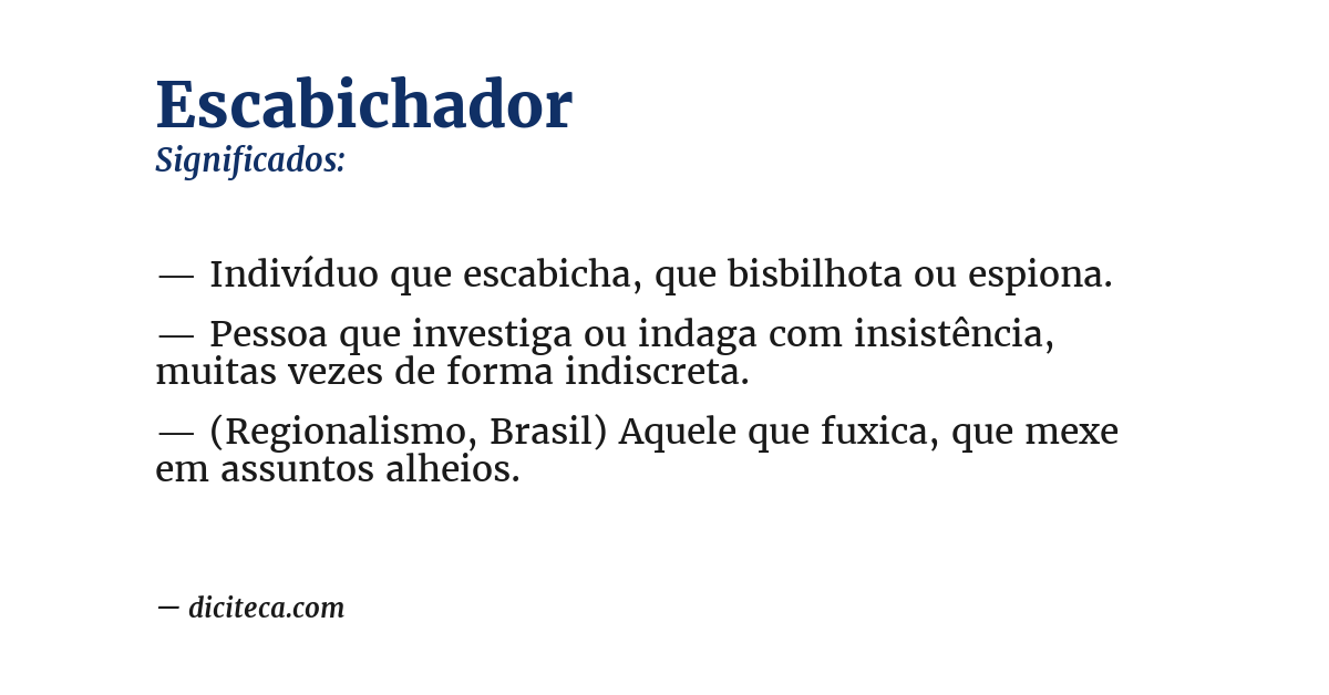 Significado de escabichador