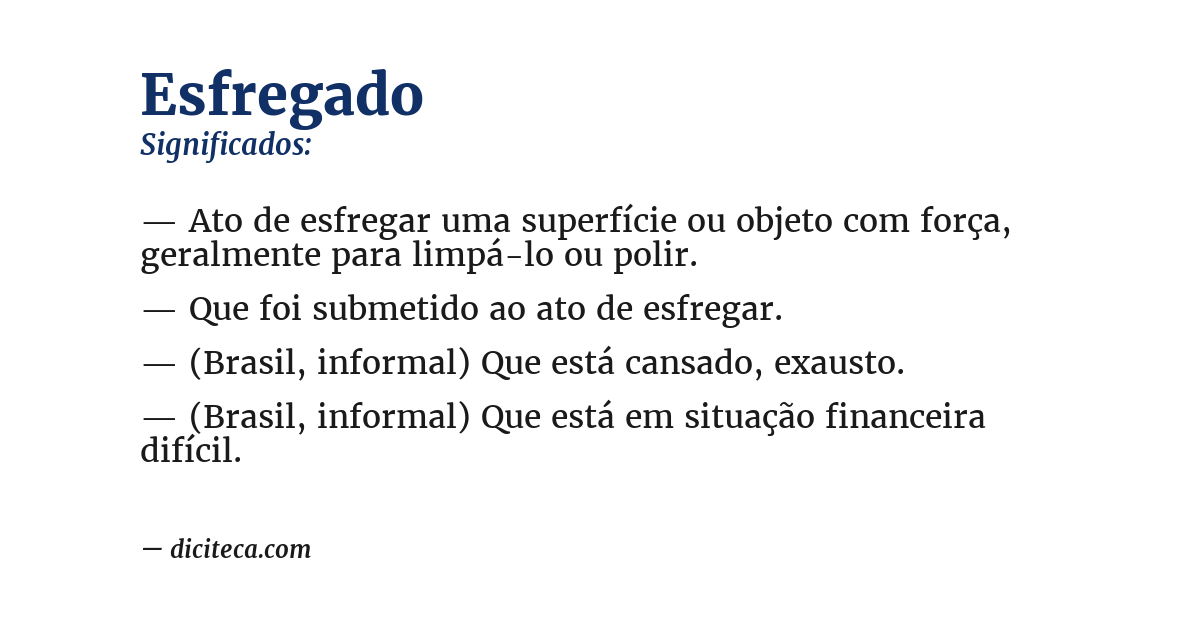 Significado de esfregado