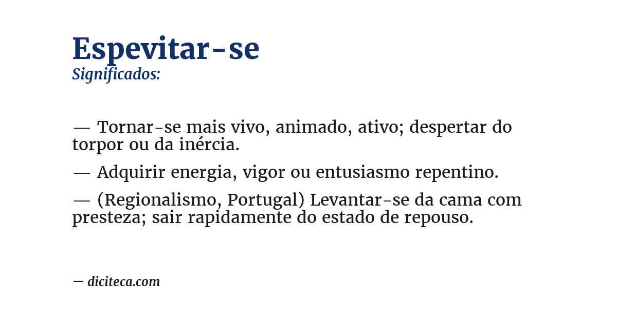 Significado de espevitar-se