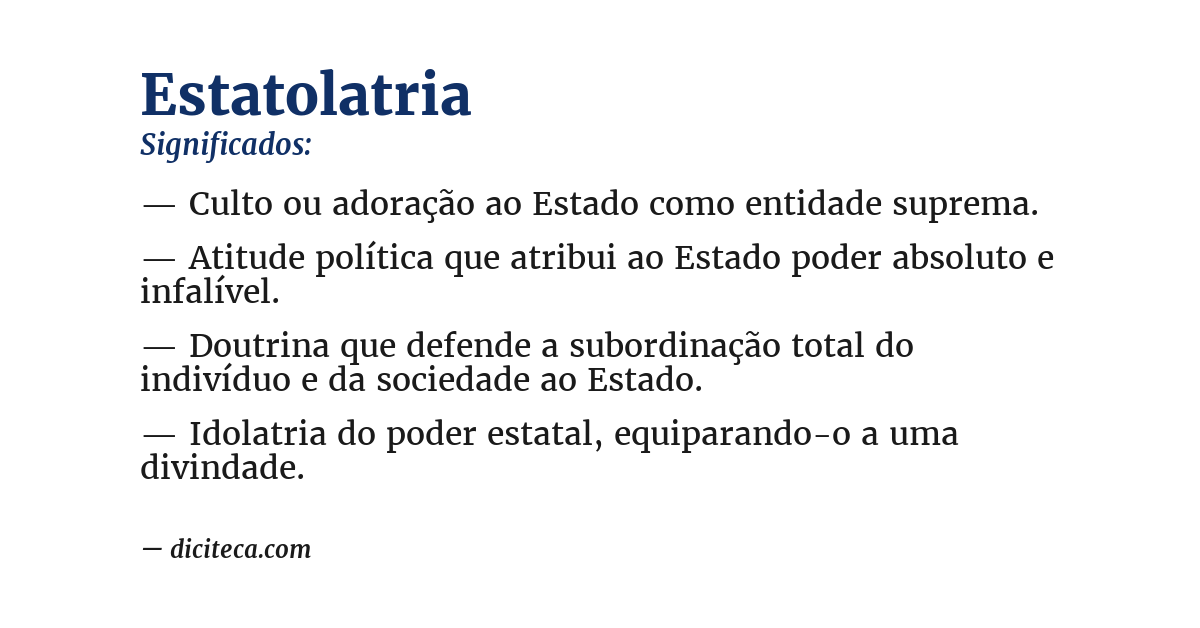 Significado de estatolatria