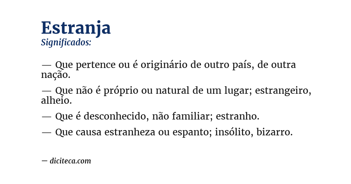 Significado de estranja
