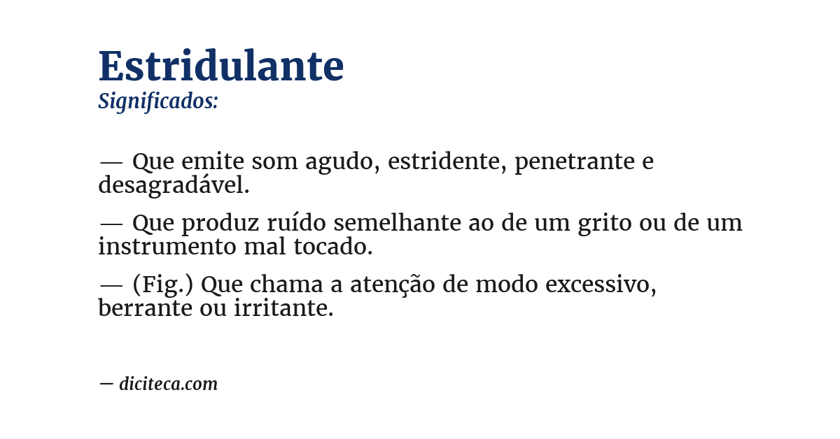 Significado de estridulante