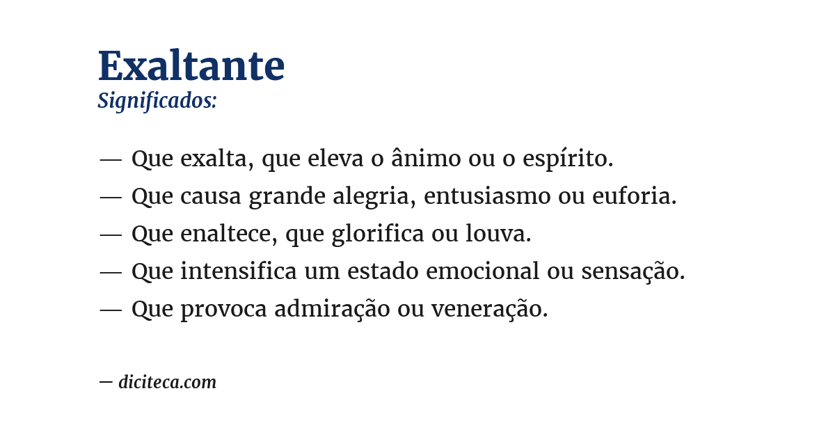 Significado de exaltante