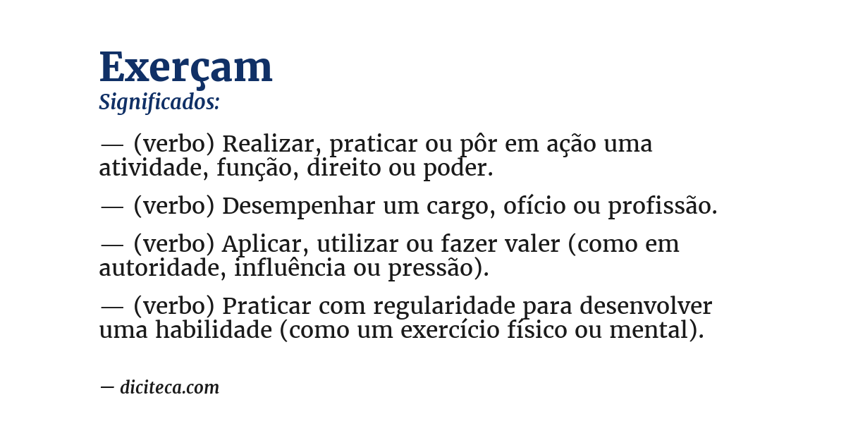 Significado de exerçam
