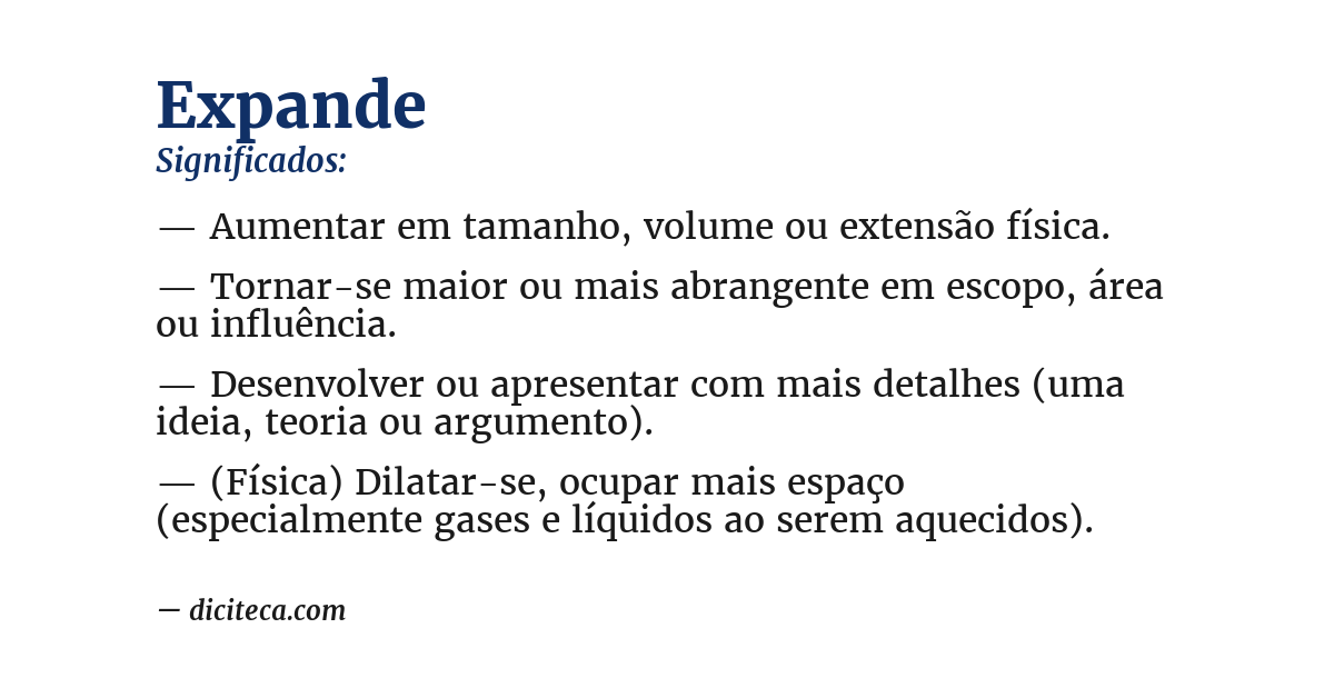 Significado de expande