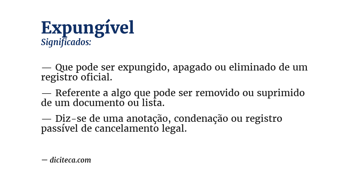 Significado de expungível