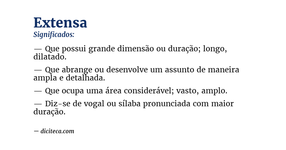 Significado de extensa