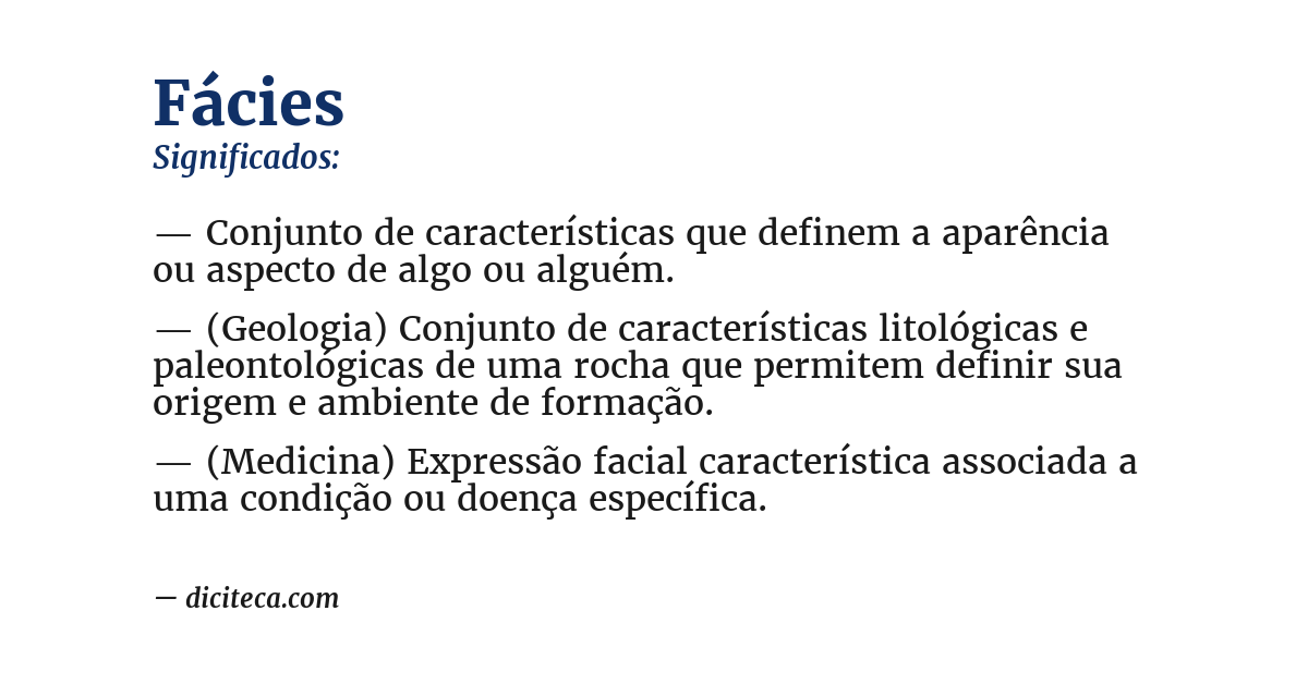 Significado de fácies