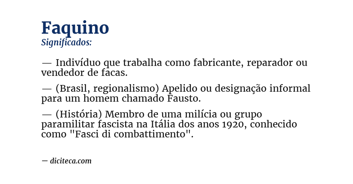 Significado de faquino