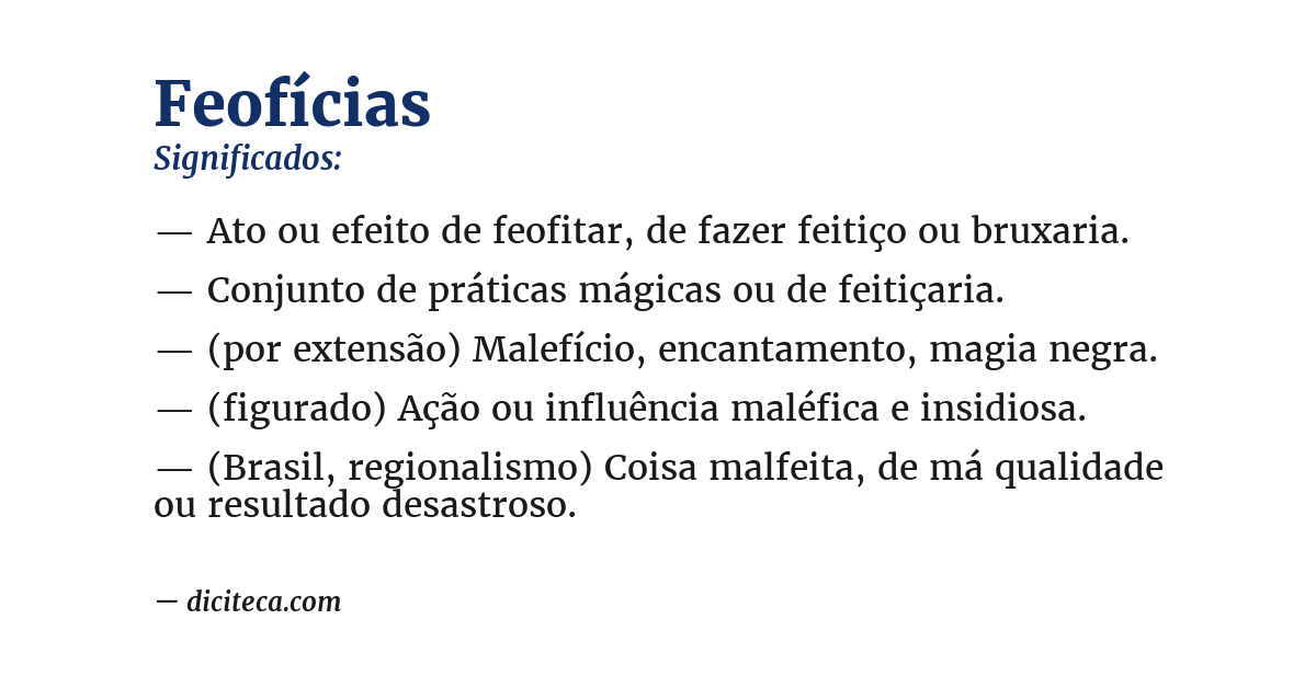 Significado de feofícias