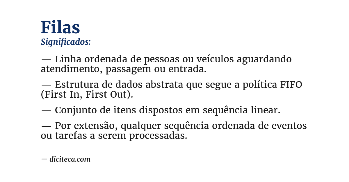 Significado de filas