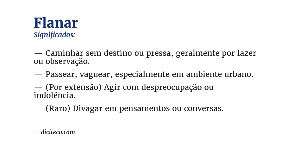 Significado de flanar