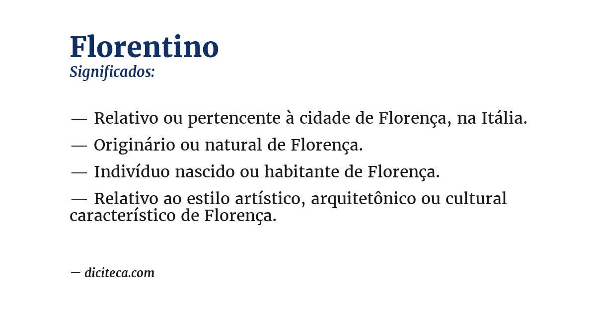 Significado de florentino