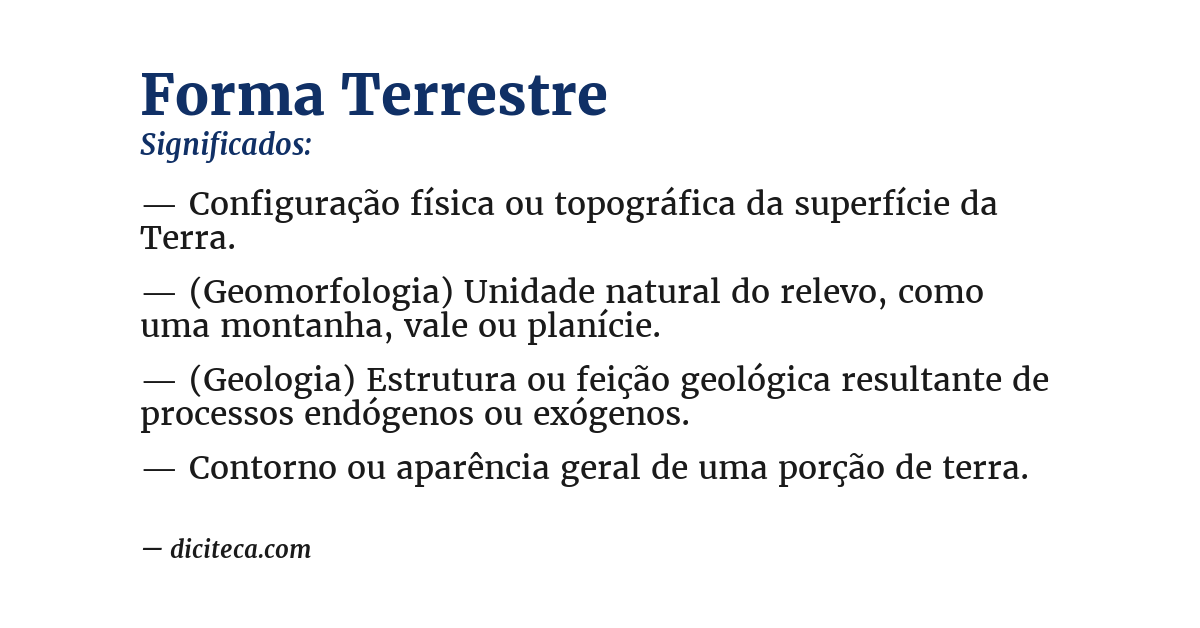 Significado de forma terrestre